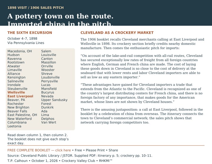 A Pottery Town on the Route. Imported China in the Pitch. — original cover