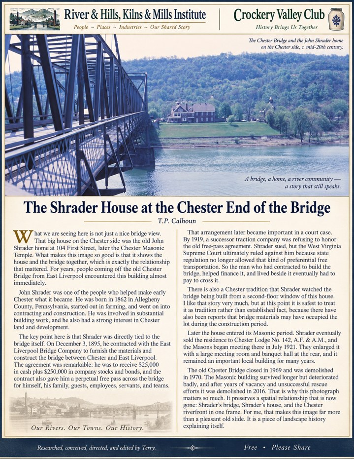 The Shrader House at the Chester End of the Bridge — original cover
