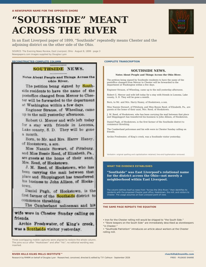 “Southside” Meant Across the River — original cover